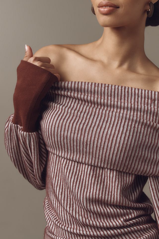 By Anthropologie Top Accogliente Spalle Scoperte #3