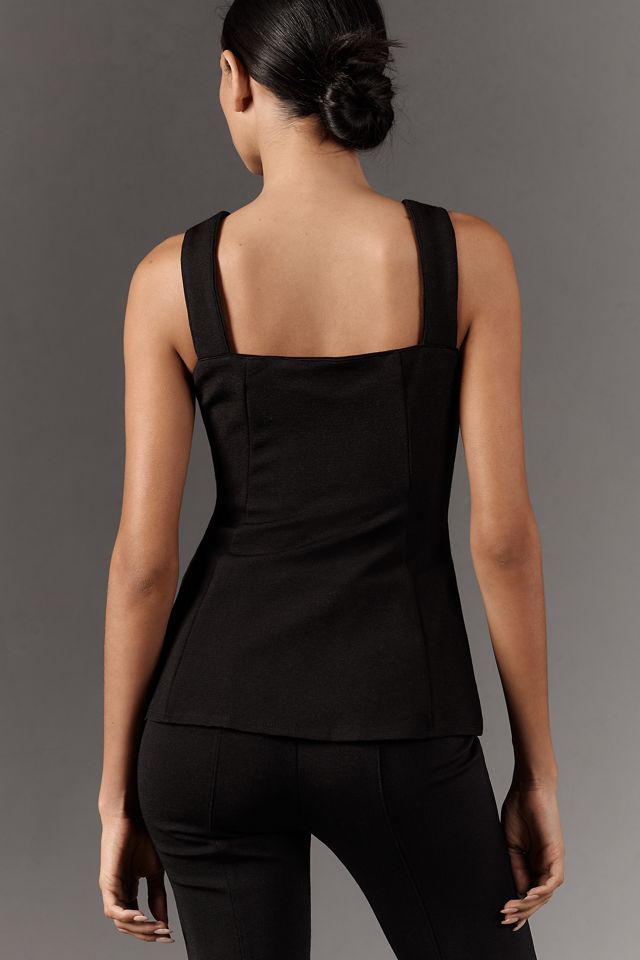 mbt⭐︎Design Button Vest Maeve Fitted Button-Front Square-Neck Vest | Anthropologie