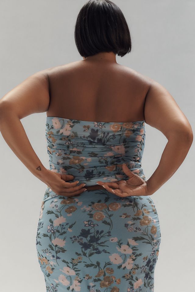 By Anthropologie 3D Floral Tube Top #6