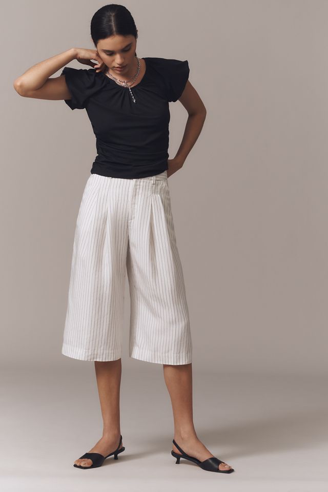 By Anthropologie Ruched Cap-Sleeve Top #2