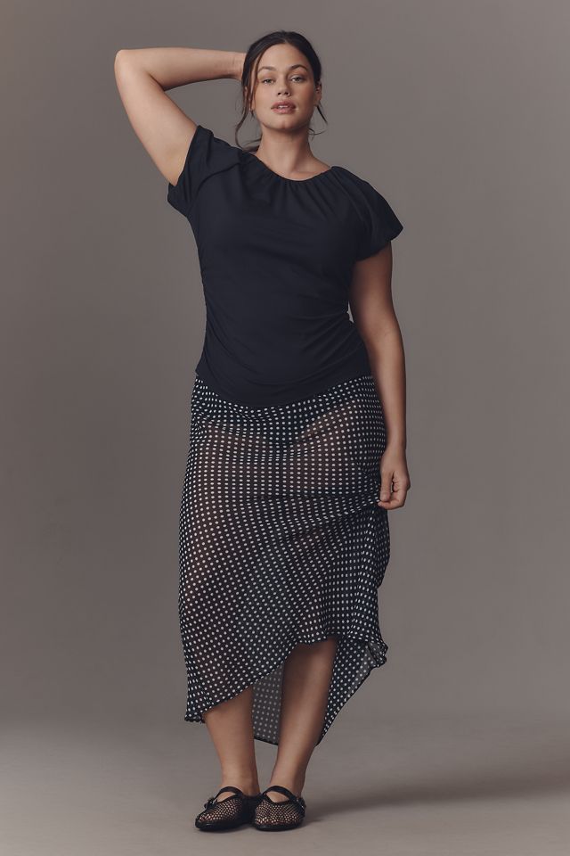 By Anthropologie Ruched Cap-Sleeve Top #5