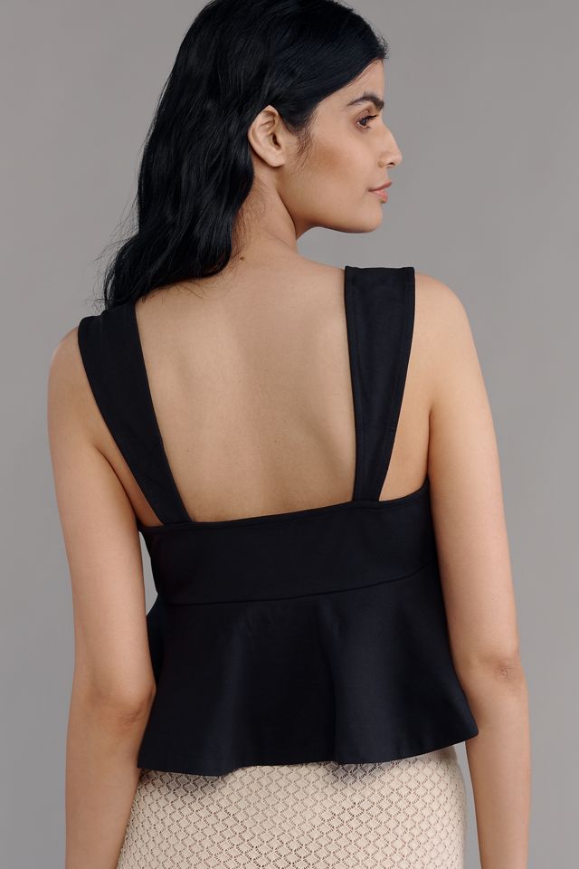 Maeve Square-Neck Peplum Tank Top #2