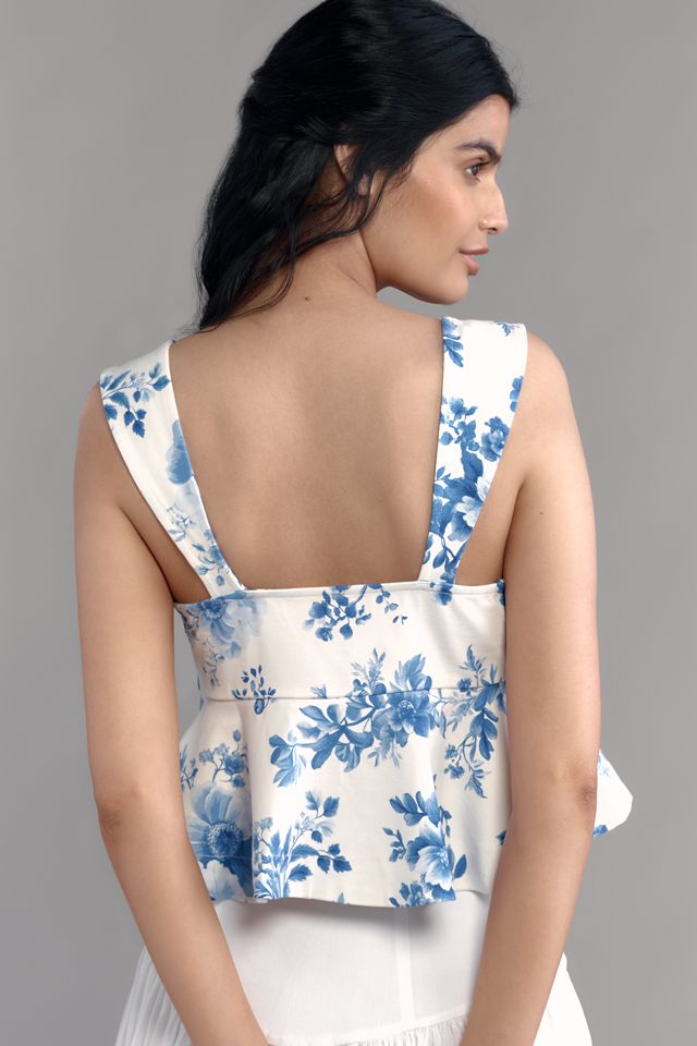Maeve Square-Neck Peplum Tank Top #1