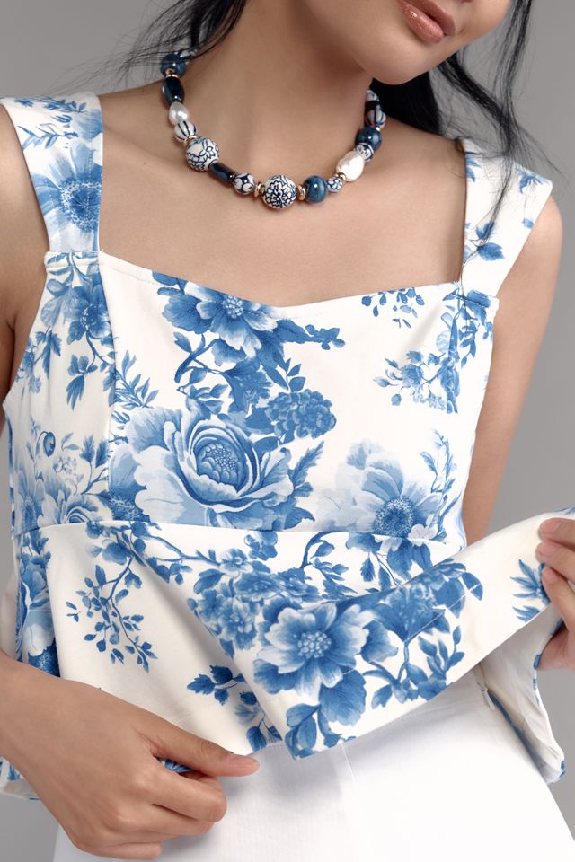 Maeve Square-Neck Peplum Tank Top #2