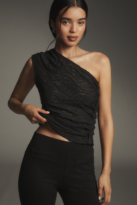By Anthropologie Textured One-shoulder Top