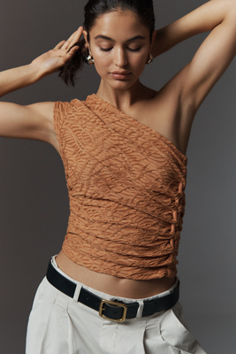 By Anthropologie Textured One-shoulder Top