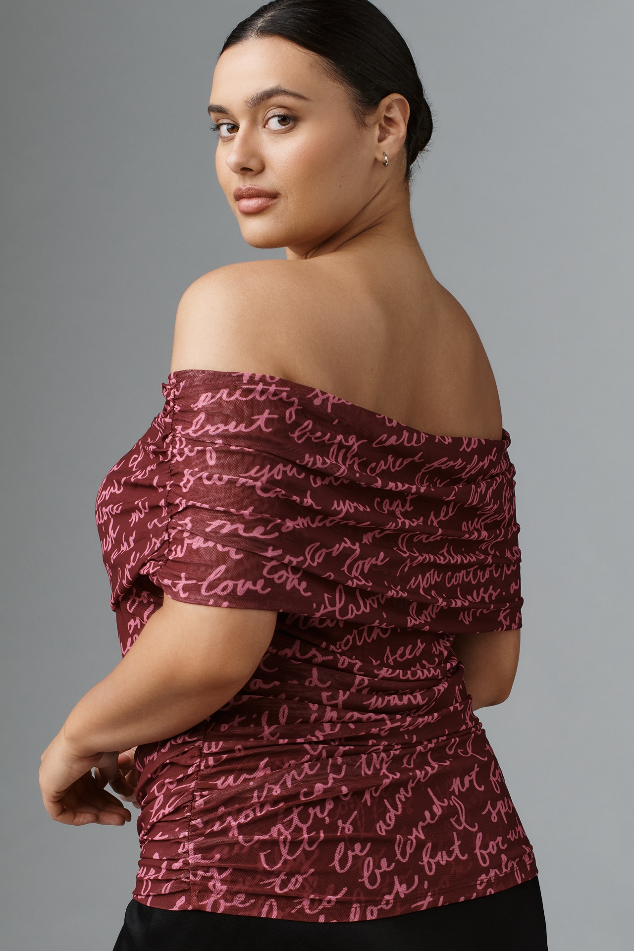 Maeve Off-The-Shoulder Mesh Top