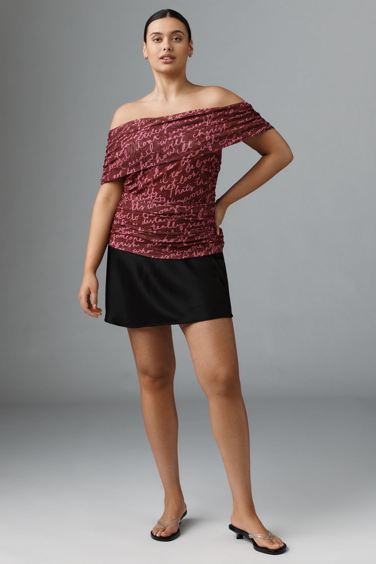 Maeve Off-The-Shoulder Mesh Top