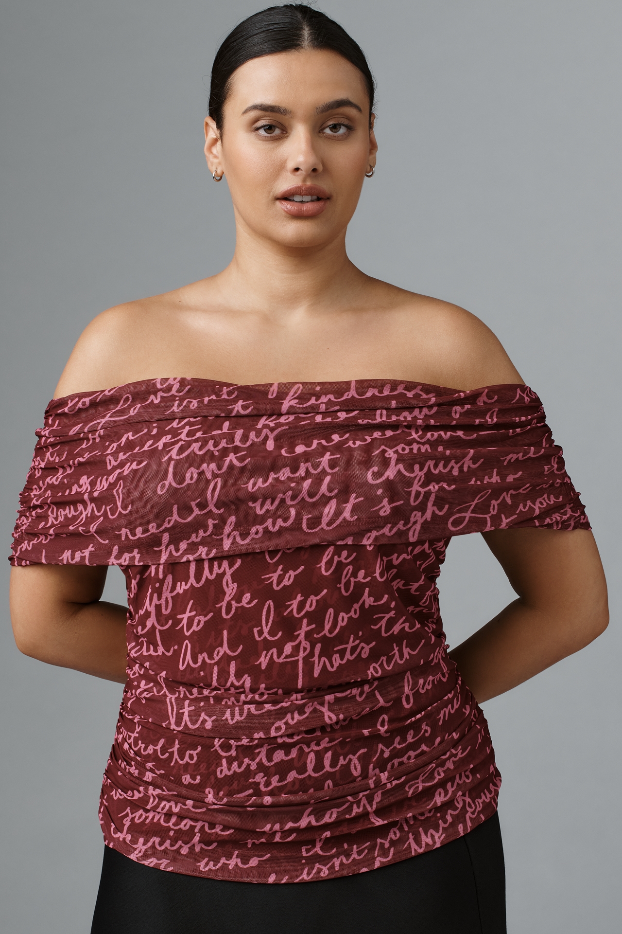 Maeve Off-The-Shoulder Mesh Top