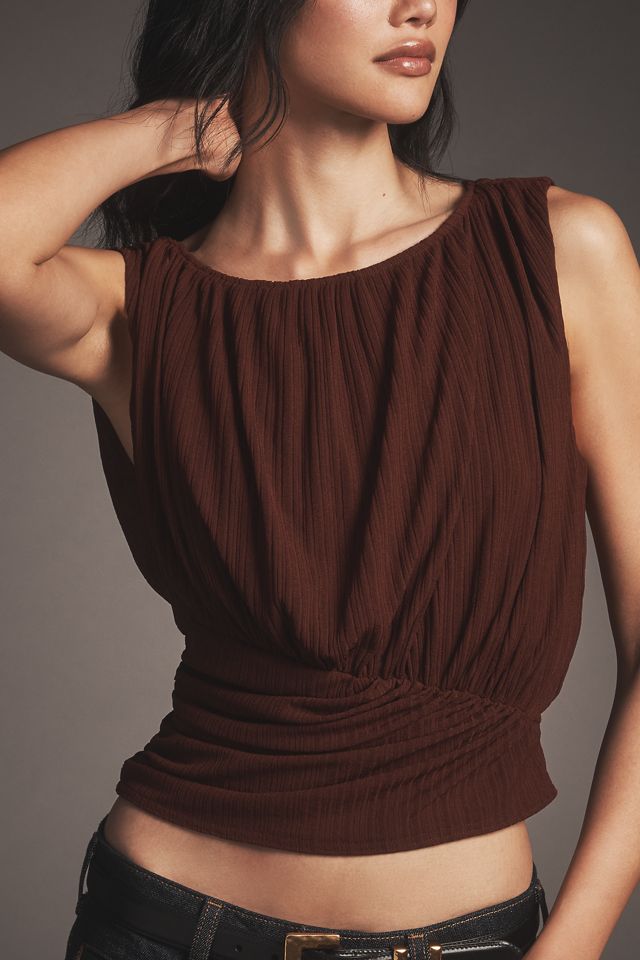 By Anthropologie Gathered Waisted Muscle Tank #3