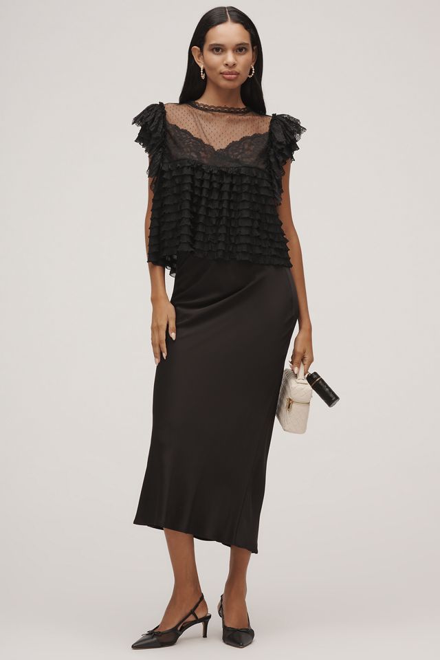Maeve Sheer Ruffle Lace Blouse #3