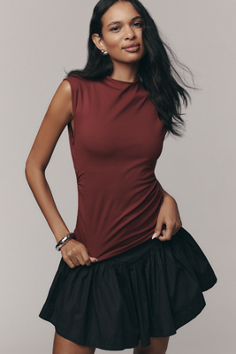 Maeve Bow-back Muscle Top In Burgundy