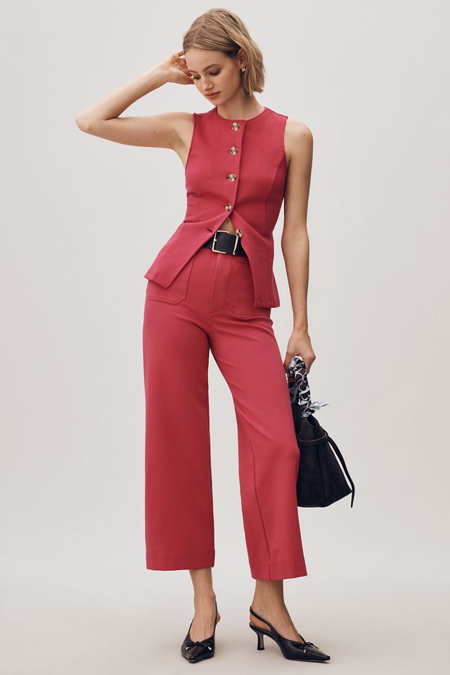 Maeve Button-Front Knit Vest #1