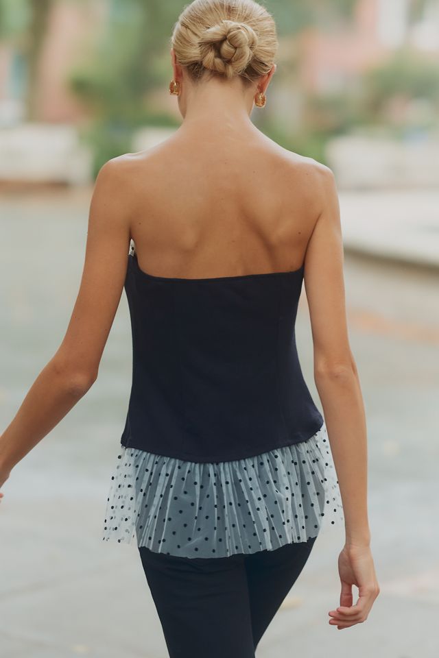 Maeve Strapless Pleated Peplum Top #2