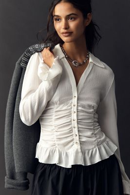 Top con Scollo a V Arricciato Maeve