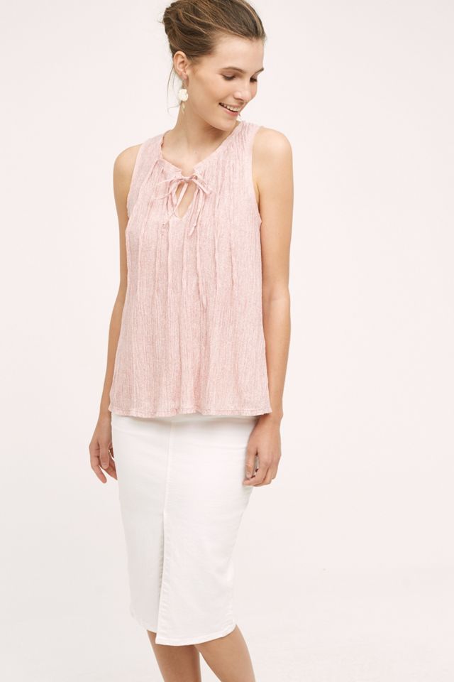 Pleated Tie-Neck Tank