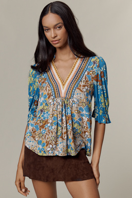Bl-nk Stephanie Top In Blue