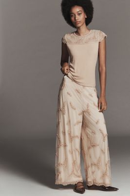 Bl-nk Ribbed Mesh Short-Sleeve Top