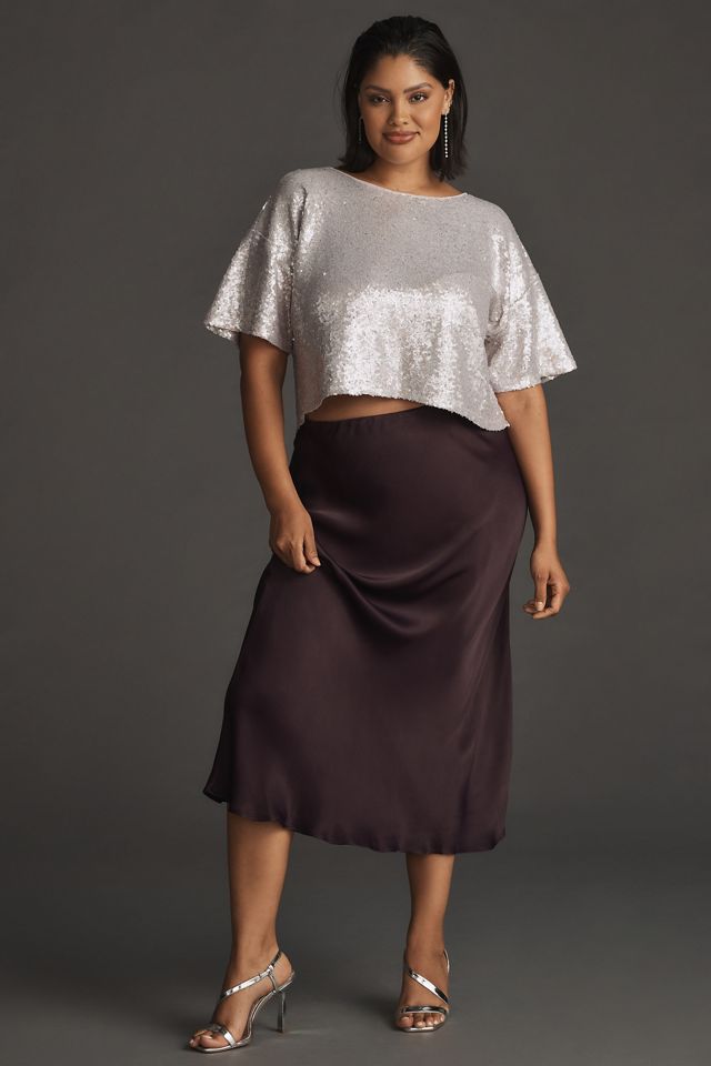 By Anthropologie Sequin Cropped Tee #6