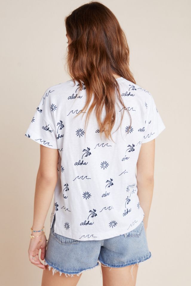 White + Warren Aloha Graphic Tee #1