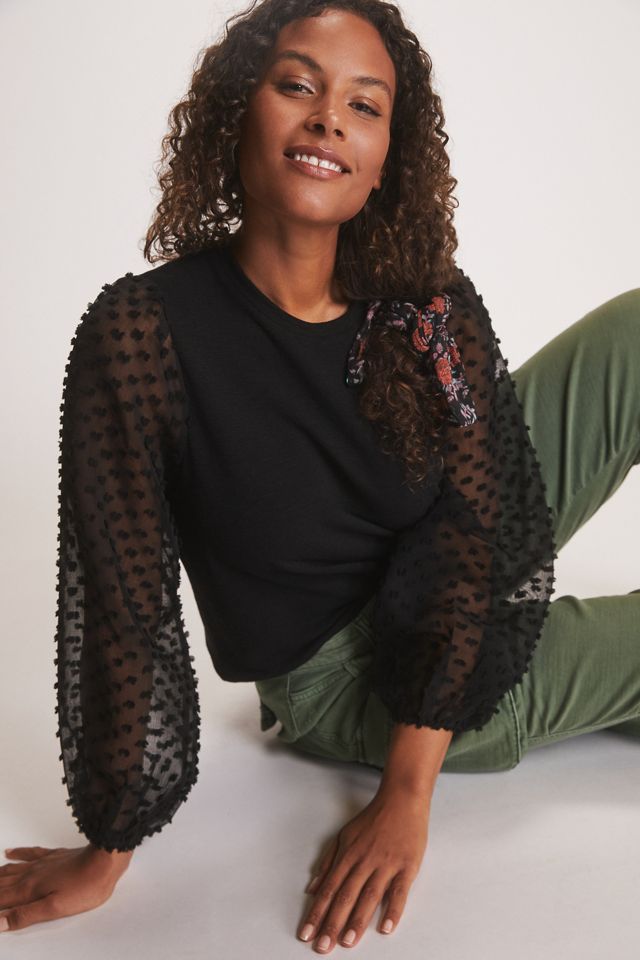 Maeve Textured-Sleeve Top #4