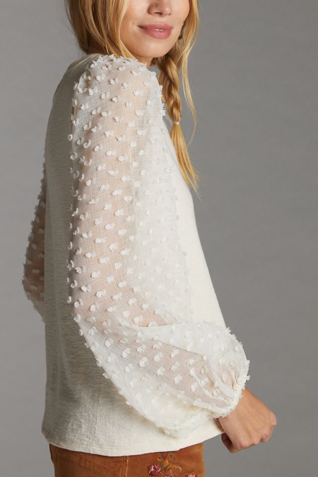 Maeve Textured-Sleeve Top #2