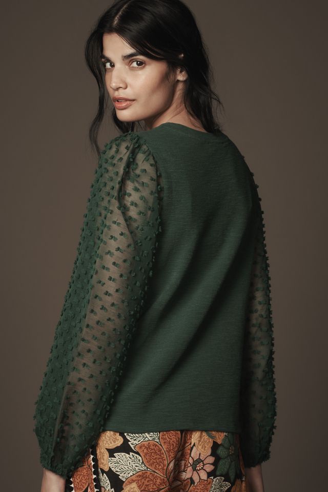 Maeve Textured-Sleeve Top #1