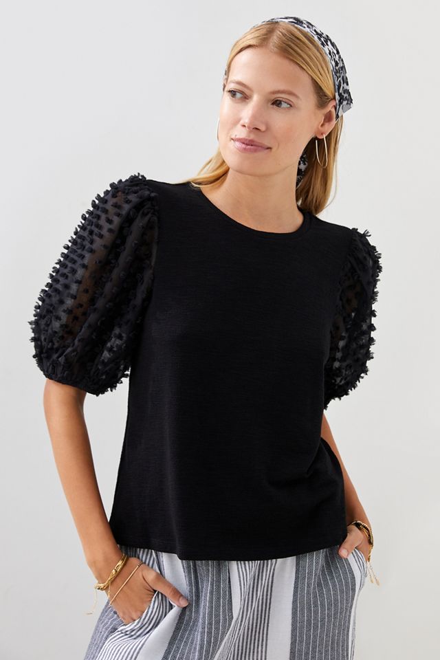 Maeve Woven Puff-Sleeve Top #3