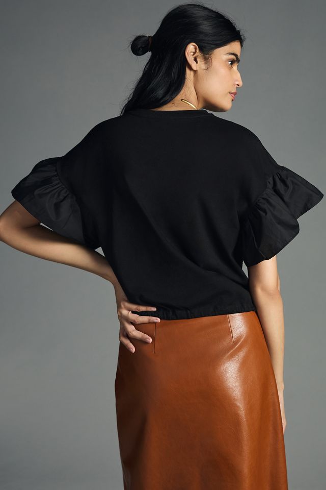 English Factory Ruffled Drop-Shoulder Top #1