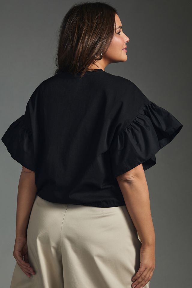 English Factory Ruffled Drop-Shoulder Top #5