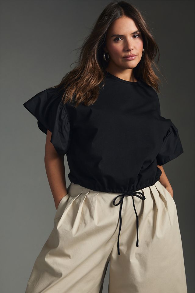 English Factory Ruffled Drop-Shoulder Top #6
