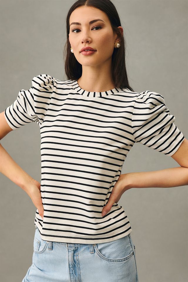 English Factory Striped Puff-Sleeve Tee #1