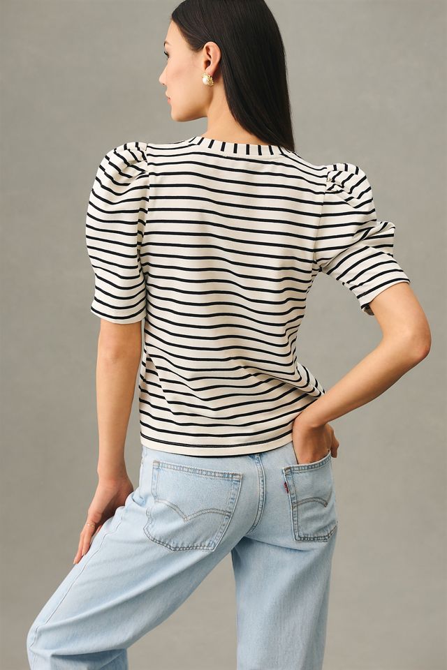 English Factory Striped Puff-Sleeve Tee #2