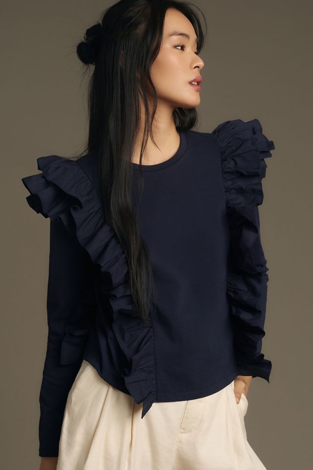 English Factory Long-Sleeve Ruffled Top #2