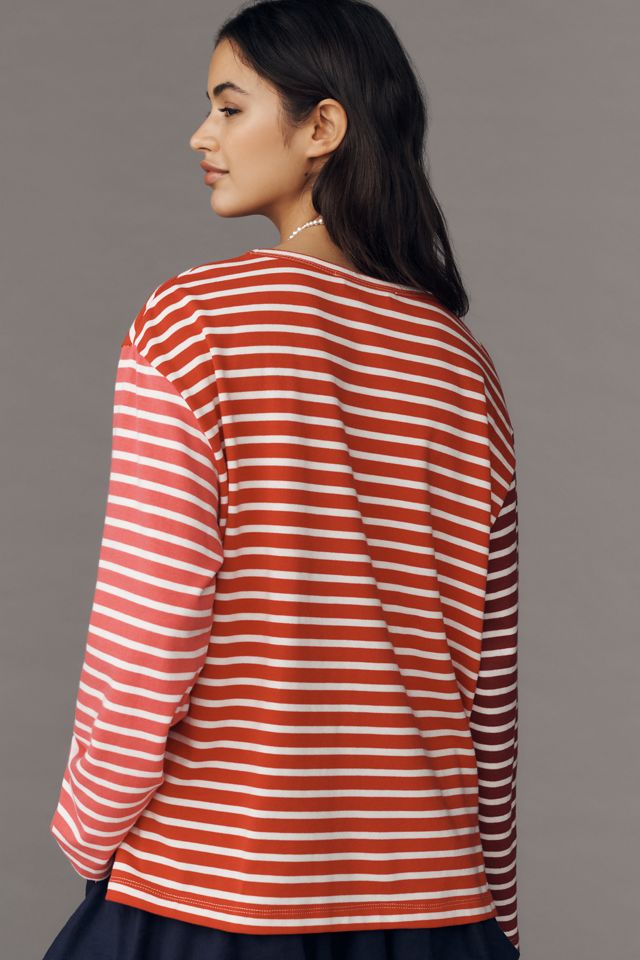 English Factory Long-Sleeve Contrast Striped Top #1
