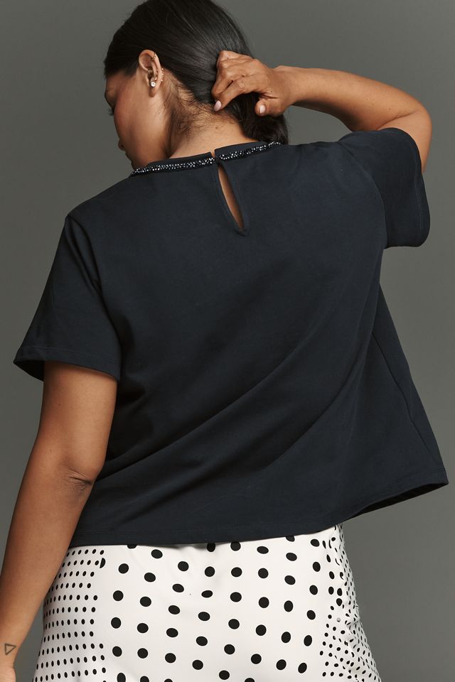 English Factory Rhinestone Bow Tee #6