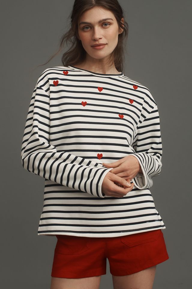 English Factory Long-Sleeve Embroidered Hearts Top #2