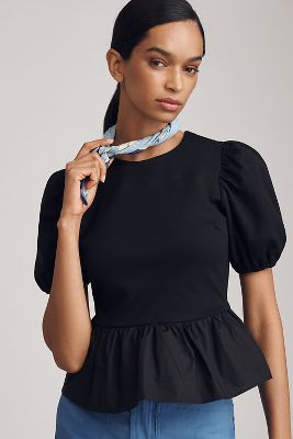 Bubble-Sleeve Blouse