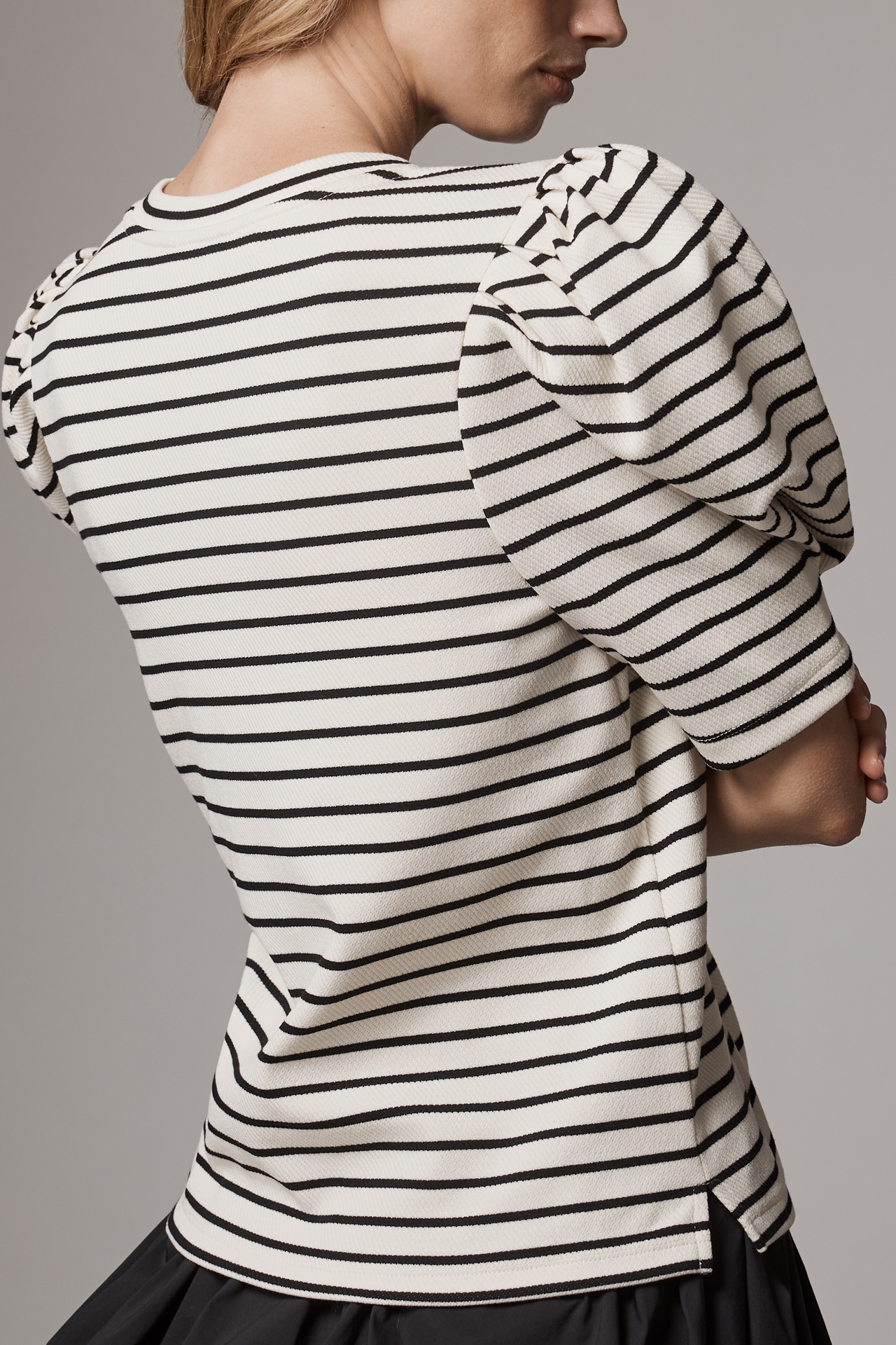 English Factory Puff-Sleeve Striped Top