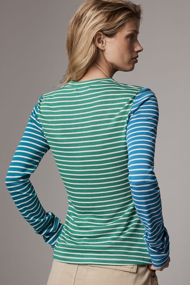 English Factory Long-Sleeve Contrast Striped Top #1