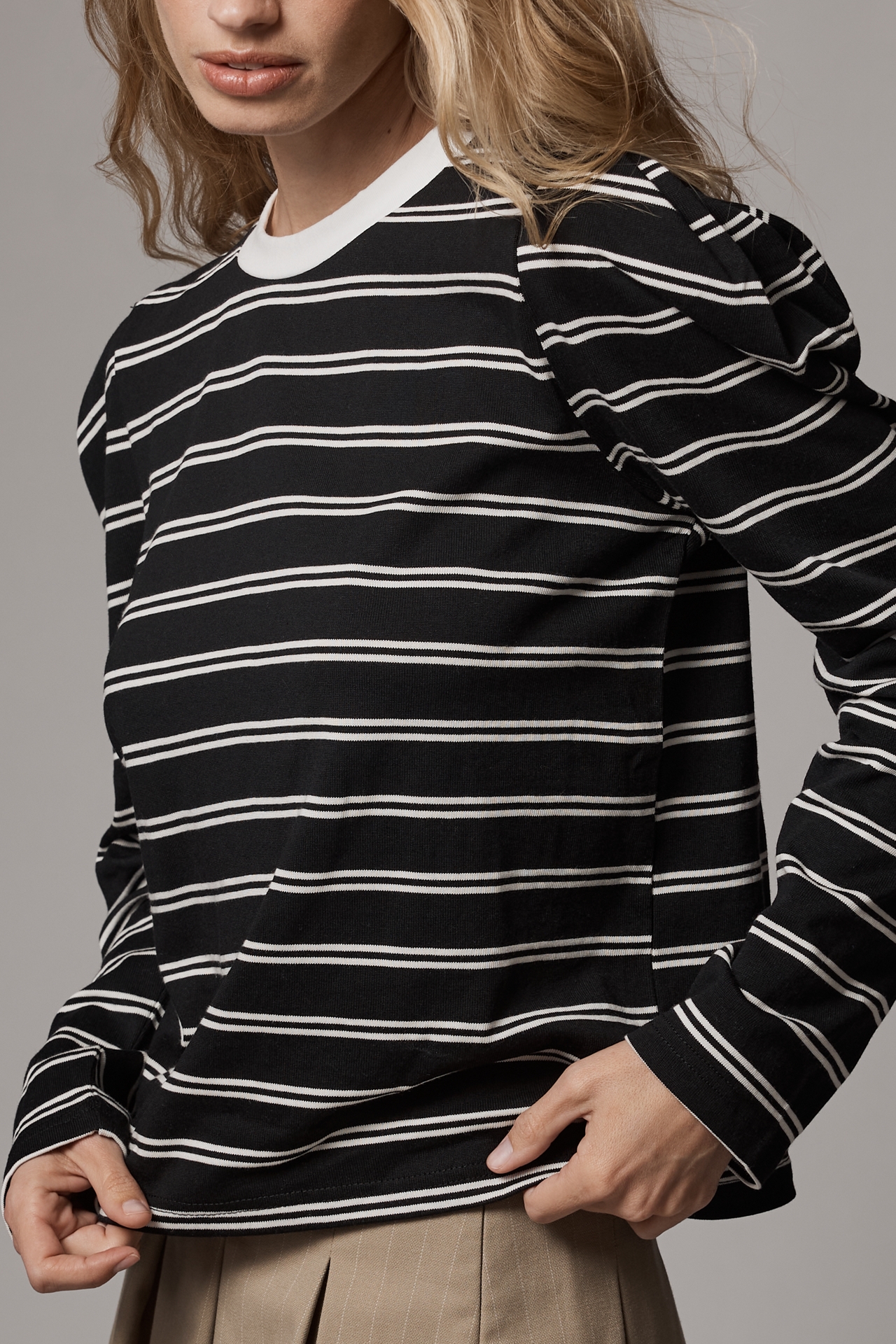 English Factory Long-Sleeve Striped Boxy Top