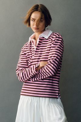 English Factory Long-Sleeve Striped Rugby Shirt