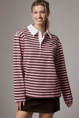 English Factory Long-Sleeve Striped Rugby Shirt