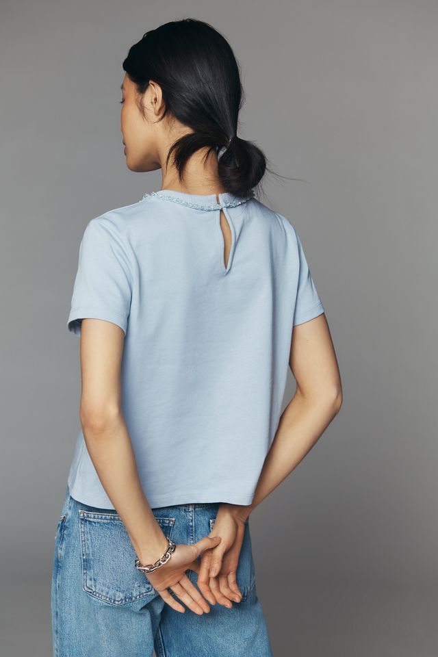 English Factory Beaded Bow 100% Cotton Tee #3