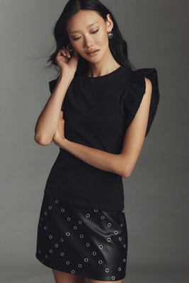 English Factory Ruffled Knit Top | Anthropologie