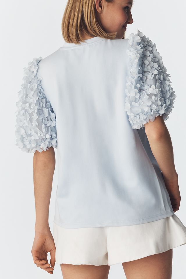 English Factory Textured Puff-Sleeve Top | Anthropologie
