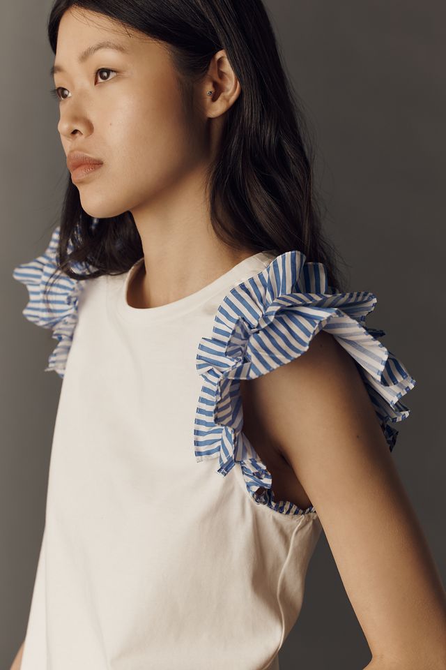 English Factory Ruffle Sleeve Top #2