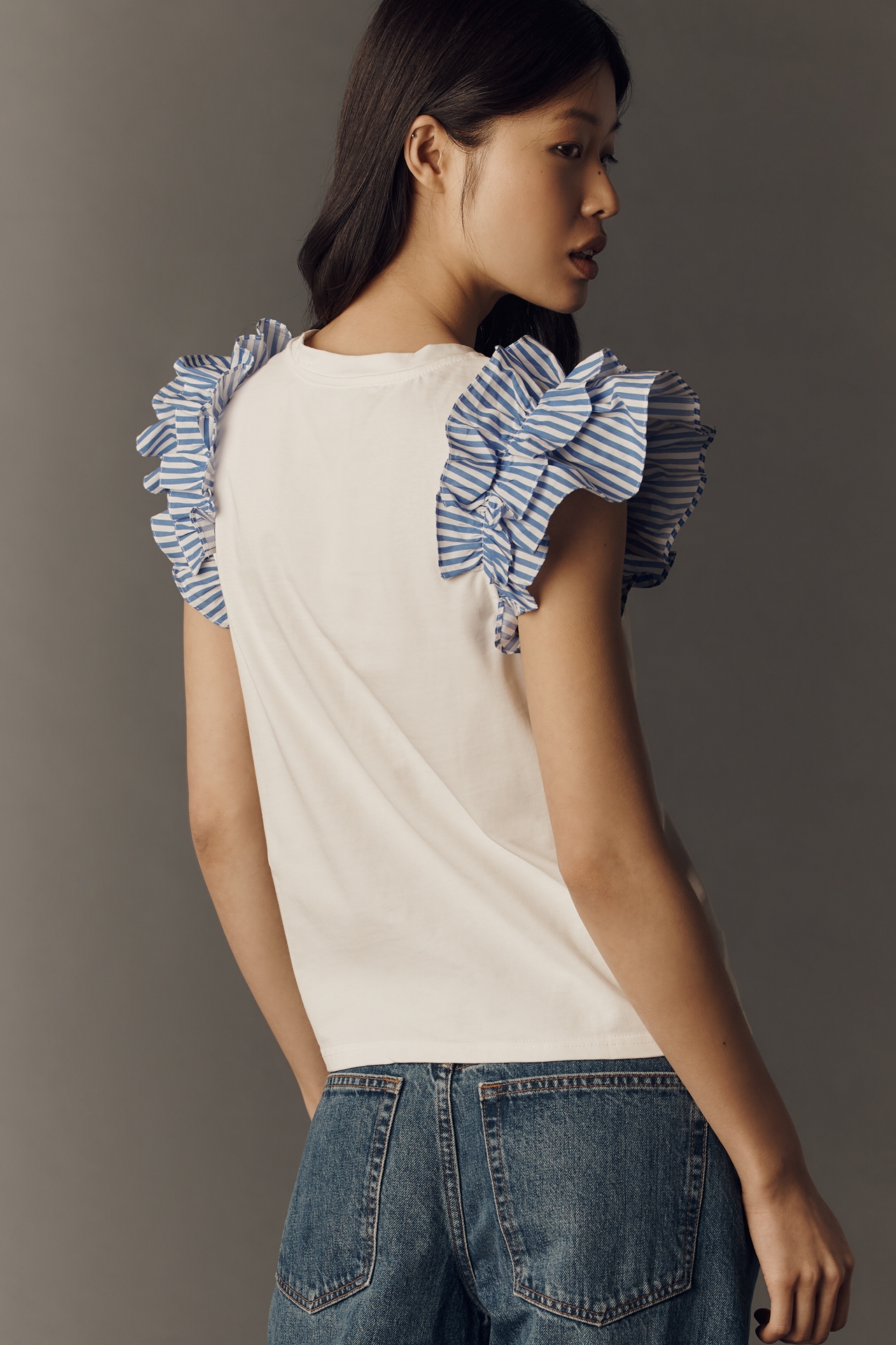 English Factory Ruffle Sleeve Top