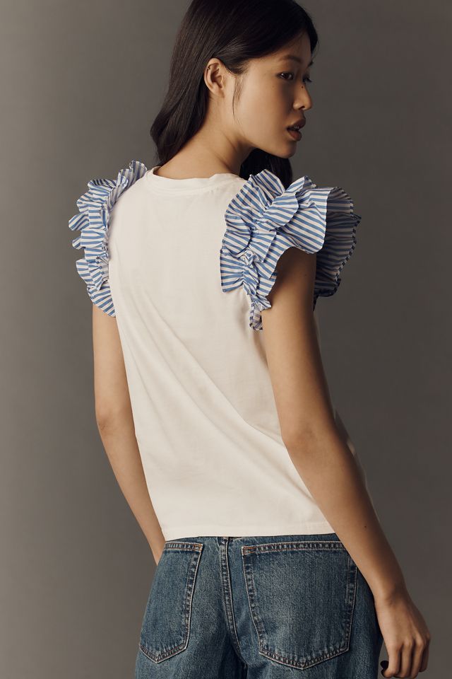 English Factory Ruffle Sleeve Top | Anthropologie