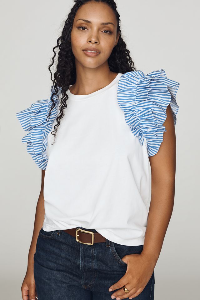 English Factory Ruffle Sleeve Top #4